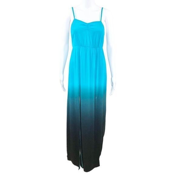 Volcom Women’s Blue Ombré Sleeveless Smocked Maxi Dress Size S - Picture 1 of 10